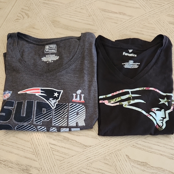 Fanatics Tops - Fanatics New England Patriots V-Neck T-Shirts BOTH Shirts Women's Large LOT of 2